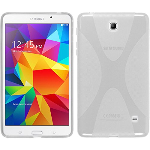 PhoneNatic Case für Samsung Galaxy Tab 4 7.0 Hülle Silikon clear X-Style Cover Galaxy Tab 4 7.0 Tasche + 2 Schutzfolien