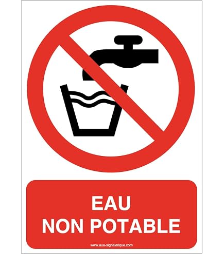Autocollant Signalétique 'Eau Non Potable' - Ø 7,5 Cm, Lot De 4, Résistant Aux Intempéries