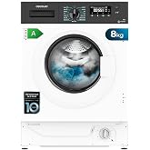 Cecotec Lavadora 8 Kg Carga Frontal Bolero Dresscode 840 BI Inverter A, 1950 W, 1400 rpm programables, 16 programas, Bajo con