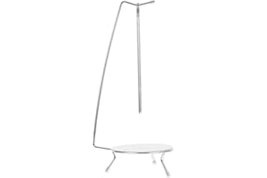 Amosfun Supporto Per Spiedini in Acciaio Inox Per Barbecue Con Gancio Singolo E Due Aghi Porta Spiedini Per Kebab Griglia Multiuso Compatta E Stabile Ideale Per Campeggio Picnic