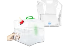 SilverChry 2Pcs Contenitori Pieghevoli per Acqua, Tanica dell'Acqua Trasportabile con Rubinetto, Brocca d'Acqua Riutilizzabile, per l'Acqua Esterni, Campeggio, Escursionismo e Conservazione Domestica