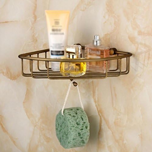 Complex Gula Si Process Brass Wall-mounted Bathroom Corner Bracket Cosmetics Basket Bathroom Shower Basket