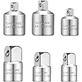 6 Piece Socket Adapter, Impact Socket Set Extentsion Conversion Tool Adaptor Set, Adapter Set 1/4 to 3/8, 3/8 to 1/4, 3/8 to 1/4, 1/4 to 3/8, 1/2 to 1/4, 1/4 to 1/2 for Impact Driver Ratchet