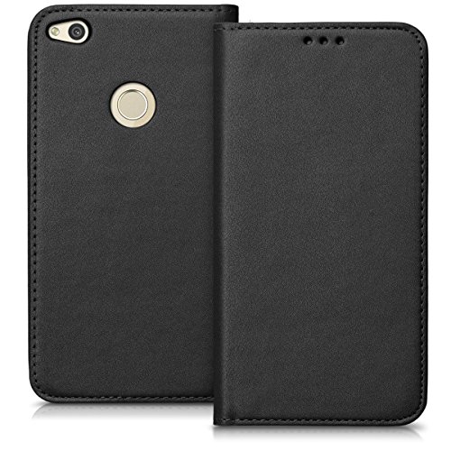 kwmobile Funda para Huawei P8 Lite  2017  - Carcasa para m  vil de  Cuero sint  tico  - Case  Plegable  en  Negro 