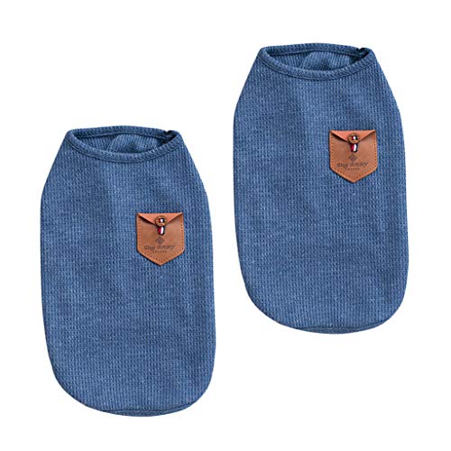 SM SunniMix 2pcs Puppy Dog Cat Vest Dress T SHIRT Coat Clothes Apparel - Korean Style