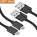 Price comparison product image PS4 Micro USB Charging Cable,(10ft 2Pack) High Speed Micro USB Cable,Extra Long Android Phone Charger Cord for Echo Dot(2nd),Samsung Galaxy tablet,Note5/4,Galaxy S7/S6 Edge,Honor 7X/6X,LG G4,Xbox One