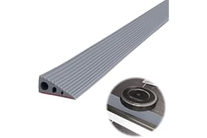 MIUUIPI 100x6.5x2.5CM Schwellenrampe, Türschwellenrampen, PVC Rollstuhlrampe, rutschfeste Oberfläche, Gummirampe Auffahrrampe Schwellenrampe für Rollstuhl, Kinderwagen, Rollator oder e Scooter (Grau, 2.5)