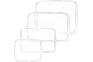 Aucuu Przezroczysta torba na przybory toaletowe, wodoodporna torba na przybory toaletowe z PCW, zatwierdzona przez TSA, podróżna kosmetyczka z zamkiem błyskawicznym, kosmetyczki do makijażu dla