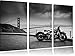 Produktbild Harley Bike an Golden Gate Bridge in schwarz weiss 3-Teiler Leinwandbild 120x80 Bild auf Leinwand, XXL riesige Bilder fertig gerahmt mit Keilrahmen, Kunstdruck auf Wandbild mit Rahmen, gänstiger als Gemälde oder Ölbild, kein Poster oder Plakat
