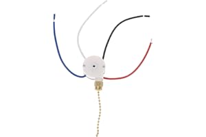 Artibetter Interrupteur À Chaîne De Traction 3 Vitesses 4 Fils Pour Ventilateur De Plafond Contrôle Facile Compatible Avec Appliques Murales Compact 1.26 Pouces