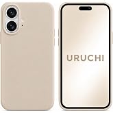 URUCHI iPhone 17 ile Uyumlu Kılıf, İ&ccedil;i Kadife Kaplamalı İnce Sıvı Silikon Tam Koruma Yumuşak Jel Silikon Kapak, Bej