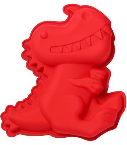 Stampo per bambini, dinosauro, 3 pezzi, per cioccolato, caramelle, gelatina, cubetti di ghiaccio, saponetta, zucchero, budino (6 fori