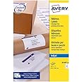 Avery Smudge free, Printable, Address Labels, Quick dry, 63.5 x 38.1 mm, White, 21 Labels per sheet, 525 Blank labels per pack (J8160-25)