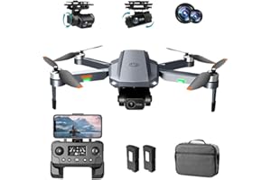 GPS Drone with 4K Dual Cameras for Adults, 2-Axis Gimbal Foldable RC Quadcopter 5G FPV Brushless Motor Optical Flow Follow Me