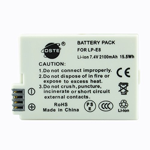 DSTE 2-Pack Rechange Batterie pour Canon LP-E8 EOS 550D 600D 650D 700D Kiss X4 Kiss X5 Kiss X6i X7i Rebel T2i T3i T4i T5i DSTE 2-Pack Rechange Batterie pour Canon LP-E8 EOS 550D 600D 650D 700D Kiss X4 Kiss X5 Kiss X6i X7i Rebel T2i T3i T4i T5i
