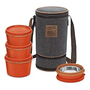 Milton Flexi Tiffin Stainless Steel Insulated 3+1 Tiffin Box (Multicolour)