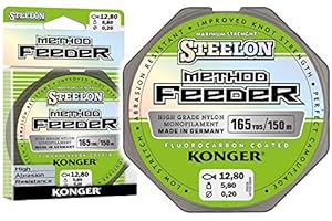 Konger Fishing Line Steelon Method Feeder Fluorocarbon Coated Monofilament Spool 150 m 0.18-0.30 mm Feeder Line Feeder Method TOP!