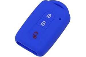 Happyit Llave del Coche de Silicona Caso Cubrir para Nissan Juke MICRA Qashqai Juke X-Trail 3 Botones (Azul)