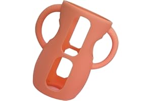 QIZEROTY Couvre-biberon En Silicone Pour Biberons Nouveau-nés, 240ml Housse En Silicone Avec Poignée - Anti-chute Et Antichoc, Légère Et Portable, Housse Isolante En Verre Pour Une Alimentation Facile (Orange)