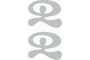 Artstickers 2 Unidades. Pegatina INDALO, Pegatina simbolo Suerte Almería. para Coche o Moto (Plata)