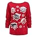 Produktbild Cooljun Damen Pullover Bluse Tops Frauen Weihnachten Katze Schneeflocke Drucken Langarm Sweatshirt Cute Hemd Mantel Weihnachtspullover Rentier Fashion Pulli warme Elegante T-Shirt