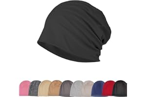 Djfkey Leichte Beanie-Mütze – Baumwoll-Kopfbedeckung, dünne Strickmütze: Chemo-Mütze für Herren und Damen ideal für Radsport, Unterziehen & Schlaf