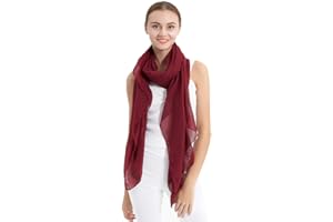 KAVINGKALY Foulard Coton Femme couleur unie Grand Châle Pure Fes Femmes S’enroule pour La Soirée