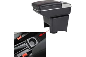 SZSS-CAR bracciolo misura per VW Polo Hatchback 2012~2016 vano portaoggetti con bracciolo in pelle da montare alla console centrale dell’auto