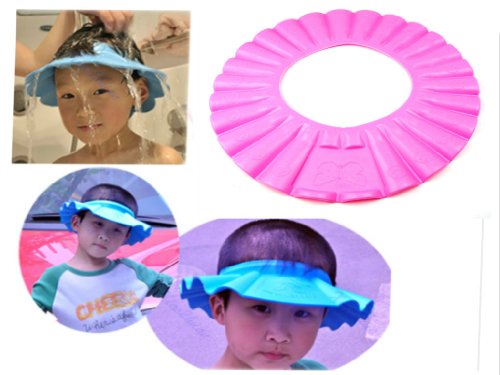 Baby Kids Children Tearless Shampoo Bath Shower Cap Hat -Pink