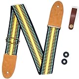 COMPATIBLE - Ya sea que tengas una guitarra clásica, una guitarra acústica, una guitarra eléctrica o una guitarra baja, la correa de la guitarra COOME es un accesorio imprescindible que te ayudará a tener un mejor control de tu instrumento musical.