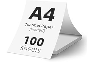 BAFUMIU (100 feuilles) Papier thermique A4 pliable, Papier imprimante thermique sans BPA, à séchage rapide, compatible avec la majorité des imprimantes thermiques A4, Idéal pour documents, sites web, photos.