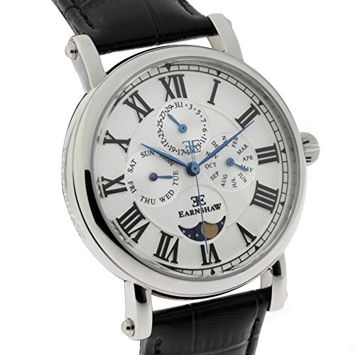Thomas Earnshaw Maskelyne Men's Quartz Watch with White Dial Analogue Display with Black Leather Strap ES-8031-01