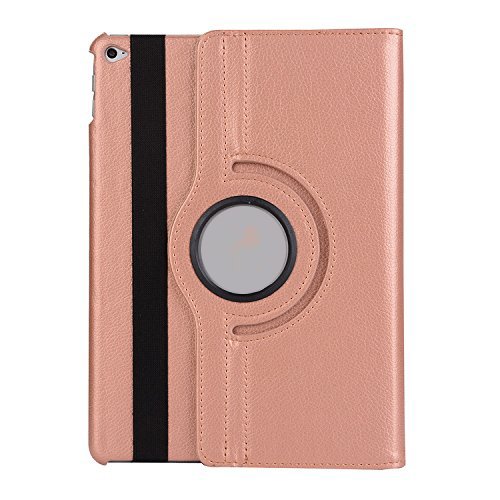WindTeco Neu iPad 9.7 Zoll 2017 / iPad Air 2 / iPad Air Hülle – 360 Grad Rotierende Stand Smart Cover Case Schutzhülle Tasche Etui mit Auto Schlaf / Wach Funktion für Apple New iPad 9.7 inch 2017 Modell / iPad Air 2 2014 Modell / iPad Air 2013 Modell Tablet, Rosa - 2