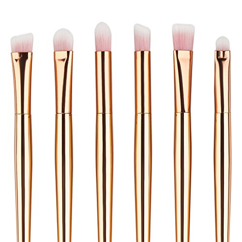 Oshide 6 Stück Make up Pinsel Sets Foundation Bürste Augenbrauen Lidschatten Lidstrich Eyeliner Blending Brush Kosmetik Pinsel – Rose Gold - 2