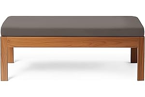 RZYW Cuscino Panca Esterno Impermeabile, Cuscino per Panca da Interno Cuscino Seduta Panca con Fondo Antiscivolo, Cuscini per Sedie da Giardino Panche Altalena Patio,Grigio,100X35X5cm