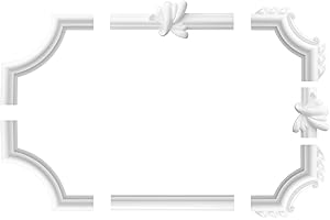 MARBET DESIGN Bordure de mur et de plafond | moulure plate | baroque | cadre décoratif | polystyrène | XPS | intérieur | bordure | 2000 x 40 mm | E-19