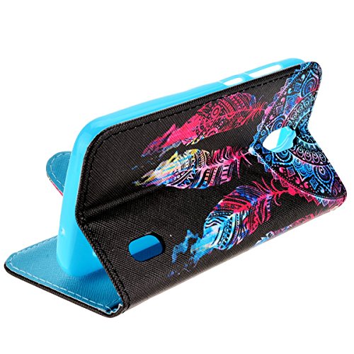 LazyBear 3 in 1 Zubehör set Einfache Gesicht Muster Druck PU Ledertasche Handy Schutzhülle für Huawei Ascend Y625 Hülle Etui Tasche Schutz Bumper Flip Case mit Flip Cover Buchstil Klapptasche in Lederoptik Karteneinschub und Magnetverschluß + Eingabestift Stylus Touch Pen + Anti Staub Schutz Stöpsel (Dream Catcher) - 6