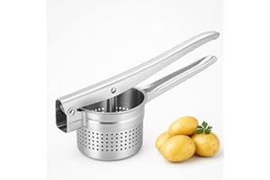 Copper Top Potato Ricer, Stainless Steel Puree Masher Juicer Vegetable Fruit Press Utensil Multi Functional Professional Heavy Duty Food Press (Gift Pack)
