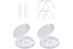 NITAIUN 4 Pezzi Denti Finti Dentiera Provvisoria Denti Finti Protesi per Faccette Superiore Inferiore Denti Protesi a Sorriso con Mini Pinzette Falso Denti Copertina per Uomini e Donne