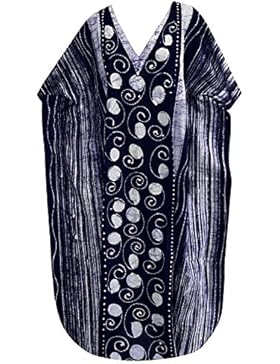 La Leela cotone vestito mano batik beachwear maxi costumi da bagno pigiameria abito caftano evevning