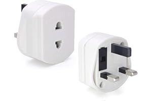 Aibulo 3 x Shaver Adapter Plug UK - 2 Pin to 3 Pin Adapter Plug for Electric Razor & Toothbrush, Travel Converter Plug, Bathroom Socket Adapter