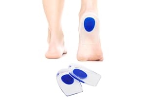 Clundoo Miękka żelowa poduszka na piętę, wkładka na piętę, ortopedyczna, dla mężczyzn i kobiet, na piętę i ścięgno Achillesa (L)