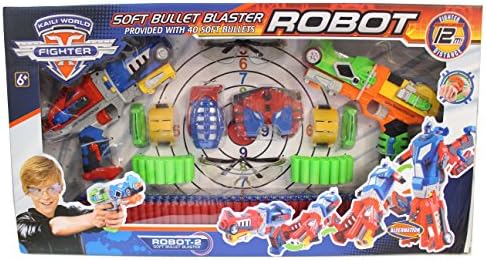 SOFT BULLET TWIN ROBOT BLASTER SET GREAT PRESENT FUN FOR KIDS