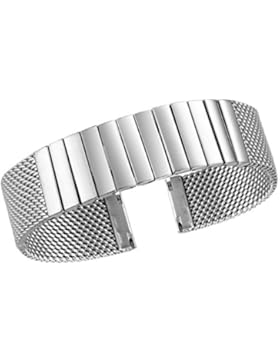 22mm Premium Metall Kette Mesh Uhrenarmband Armband Ersatz in Silber Solid Edelstahl Links