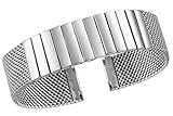 22mm Premium Metall Kette Mesh Uhrenarmband Armband Ersatz in Silber Solid Edelstahl Links