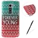 Produktbild Feeltech LG G2 Hülle,Ultra Dünne Weiche Silikon Schutzhülle Premium Design TPU Bumper Case [Kratzfeste,Scratch-Resistant] mit Retro Vintage Niedlicher Cartoon Malerei Muster Back Cover [with Free Stylus Pen] Soft Flexible Rubber Smartphone Handyhülle for LG G2 - Zitat (für immer jung)