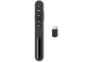 AUTOYET Presentation Clicker for Powerpoint, Type C Wireless Presenter Remote with Red Light, 2.4GHz PowerPoint Clicker Slide Advancer for Classroom, Lecture Hall, Conference Room, Exhibition Hall