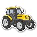 Produktbild 2 x 10cm/100mm Gelbe Bauernhof Traktor Vinyl SELBSTKLEBENDE STICKER Aufkleber Laptop reisen Gepäckwagen iPad Zeichen Spaß #5508