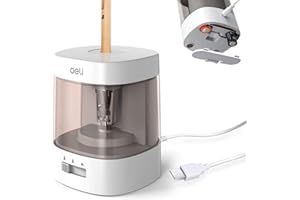 SOKIWI Elektrischer anspitzer,Bleistiftspitzer, 3 Schärfeinstellungen, Akku oder 2 A USB-Stromversorgung, Wolframklinge 5,000 Anwendungen, Für 6–8 mm, niedliche Form, Geschenk für Kinder(weiß)