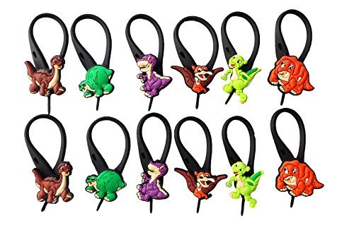 12 pcs Dinos Dinosaurs #2 Soft Zipper Pull Charms for Backpack Bag Pendant Jacket